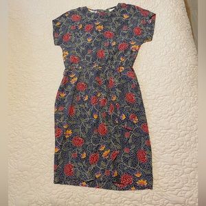 Vintage 6P Liz Claiborne 100% Silk Dress